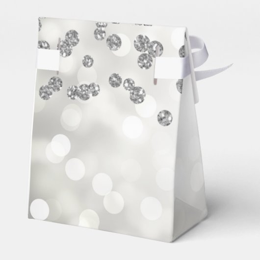 Zilver 60e verjaardag Dank u Floral Licht Bedankdoosjes (Achterkant)