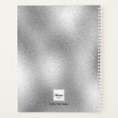 Zilver aangepaste foto script monogram 2025 planner (Achterkant)