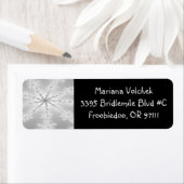 Zilver Abstract Sneeuwvlok retour adres label (Insitu)