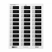 Zilver Abstract Sneeuwvlok retour adres label (Full Sheet)