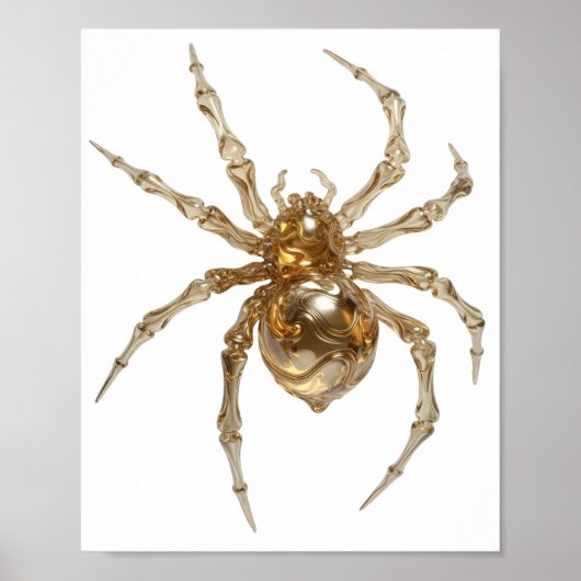Zilver ABSTRACTE KUNST Modern Design Poster (Voorkant)