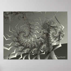 Zilver Abstracte kunst Poster