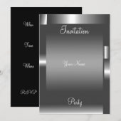 Zilver abstracte uitnodiging van de kleurenpartij (Voorkant / Achterkant)