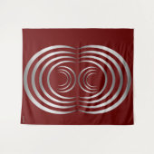 Zilver Alien Symbolen grijze snijcirkel Wandkleed (Voorkant (horizontaal))