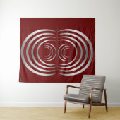 Zilver Alien Symbolen grijze snijcirkel Wandkleed (In Situ (horizontaal))