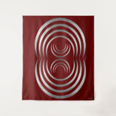 Zilver Alien Symbolen grijze snijcirkel Wandkleed (Voorkant)