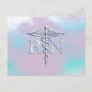 Zilver als RN Caduceus Medical Moeder Pearl Briefkaart