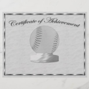 Zilver Baseball Certificate of Achievement Flyer