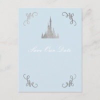 Zilver & Blauw Storybook Prinses Save the Date