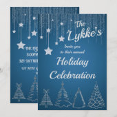 Zilver & Blauw Vakantie Kaart (Voorkant / Achterkant)