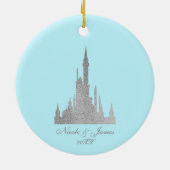 Zilver & Blauw Verhalenboek Prinses Gepersonalisee Keramisch Ornament (Achterkant)