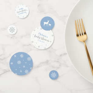 Zilver & Blauwe Winter Sneeuwvlok Jongens Baby Sho Confetti