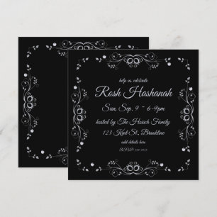 Zilver Bloeien met Appels Rosh Hashanah Kaart