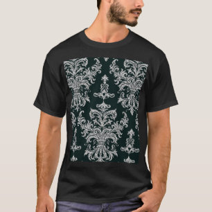 Zilver Bloemen: Elegant behang. T-shirt