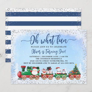 Zilver Blue Santa Claus kerstmis Kaart