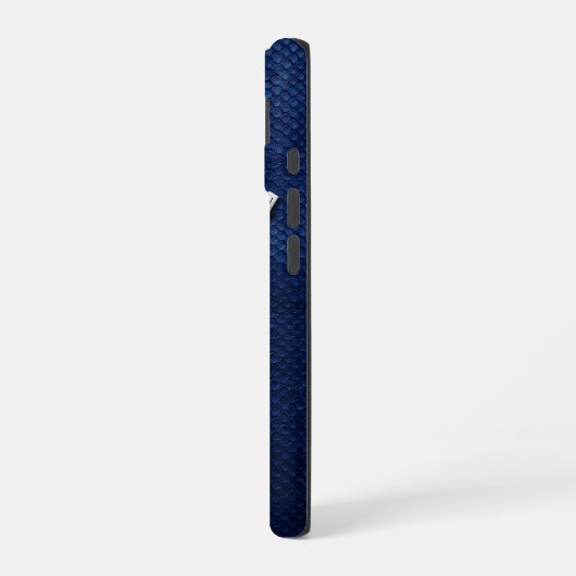Zilver Chrome Geometrische Giraffe Blauwe Python i iPhone 16 Hoesje (Linkerkant)