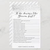 Zilver Confetti Vrijgezellenfeest Game PRINED (Voorkant / Achterkant)