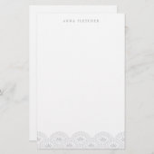 Zilver - Deco Seigeiha Persoonlijke Stationery Briefpapier (Voorkant / Achterkant)