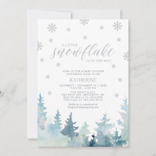 Zilver Een Kleine Sneeuwvlok Winter Baby Shower Kaart