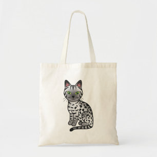 Zilver Egyptische Mau Kat Illustratie Tote Bag