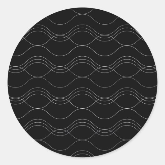 Zilver, elegant, cool, modern, eenvoudig golvend p ronde sticker (Voorkant)