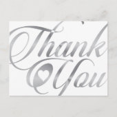Zilver elegante dank u script briefkaart (Voorkant)