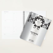 Zilver en Black Glam Elegant Trendy Jaarlijks Planner (Display)