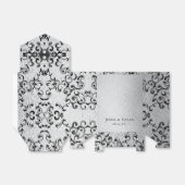 Zilver en Black Swirl Gothic Wedding Bedankdoosjes (Uitgevouwen)