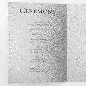 Zilver en Black Swirl Gothic Wedding Drieluik Programma (Binnenzijde eerst)