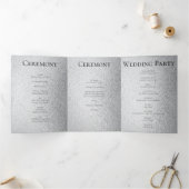 Zilver en Black Swirl Gothic Wedding Drieluik Programma (Binnen)