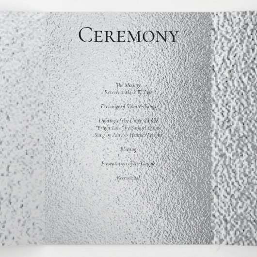 Zilver en Black Swirl Gothic Wedding Drieluik Programma (Binnenkant midden)