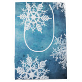 Zilver en blauw medium cadeauzakje (Voorkant)