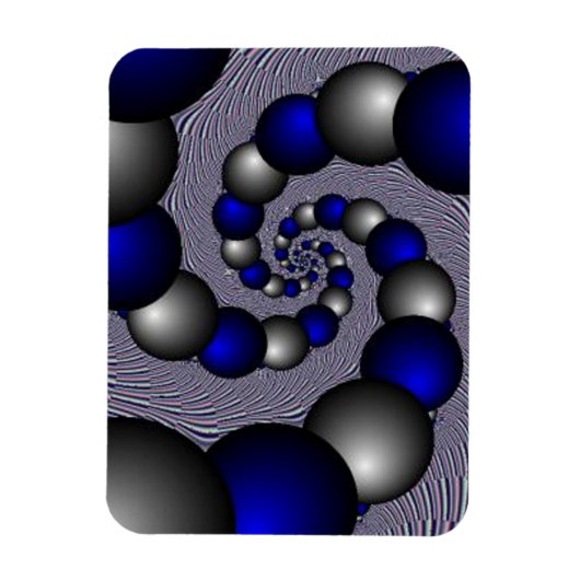 Zilver en blauw parels tot oneindig magneet (Verticaal)