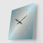 Zilver en blauw verloop met metaalglans. vierkante klok (Hoek)
