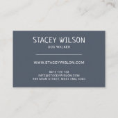 Zilver en blauw visitekaartje (Achterkant)