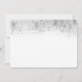 Zilver en Blush roze Florals repetitief Dinner Kaart (Achterkant)