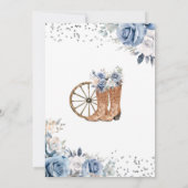 Zilver en Dusty Blauw Western Charra Quinceañera Kaart (Achterkant)