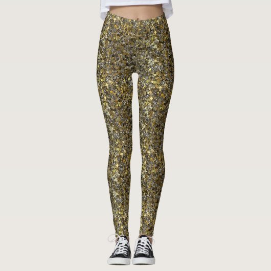 Zilver en Gold Glitter-LEGGINGS Leggings (Voorkant)