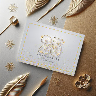 Zilver en Goud 25-jarig Jubileumfeest Kaart