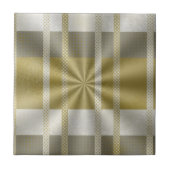 Zilver en goud metalen abstract patroon tegeltje (Voorkant)