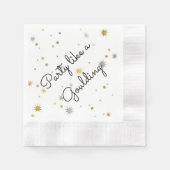 Zilver en Goud Starburst Nieuwjaar Custom Party Servetten (Voorkant)