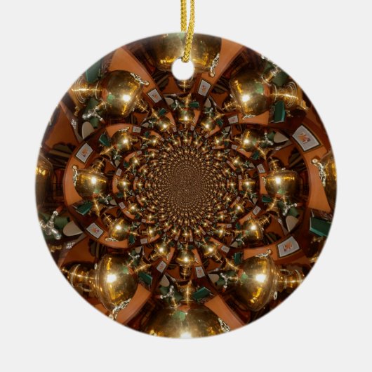 Zilver en goudElegante theecultuur – Samov Keramisch Ornament (Voorkant)