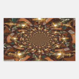 Zilver en goudElegante theecultuur –  Samov Rechthoekige Sticker