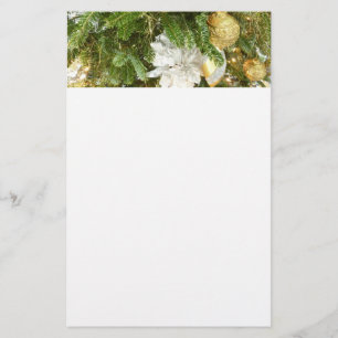 Zilver en gouden kerstboom I-feestdag Briefpapier