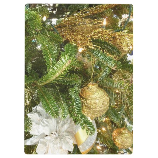 Zilver en gouden kerstboom I-feestdag Klembord (Achterkant)