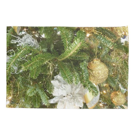 Zilver en gouden kerstboom I-feestdag Kussensloop (Achterkant)