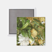 Zilver en gouden kerstboom I-feestdag Magneet (Voorkant / Achterkant)