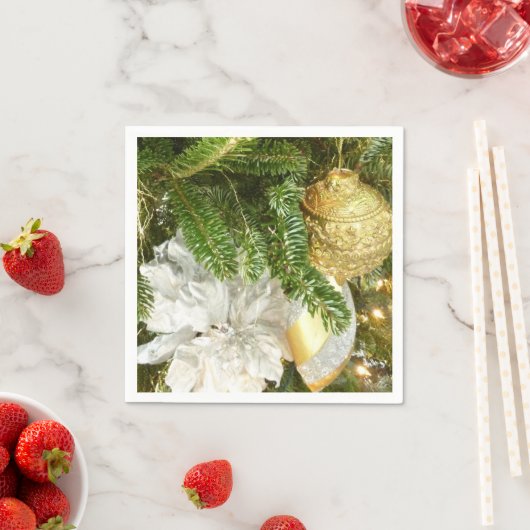 Zilver en gouden kerstboom I-feestdag Servetten (Insitu)