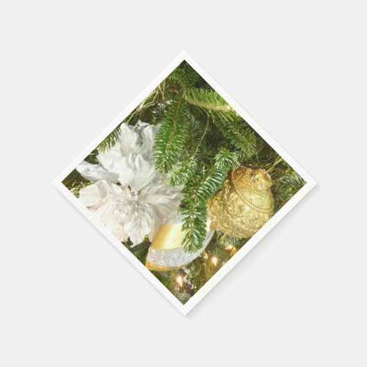 Zilver en gouden kerstboom I-feestdag Servetten (Hoek)