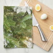 Zilver en gouden kerstboom I-feestdag Theedoek (Quarter Fold)